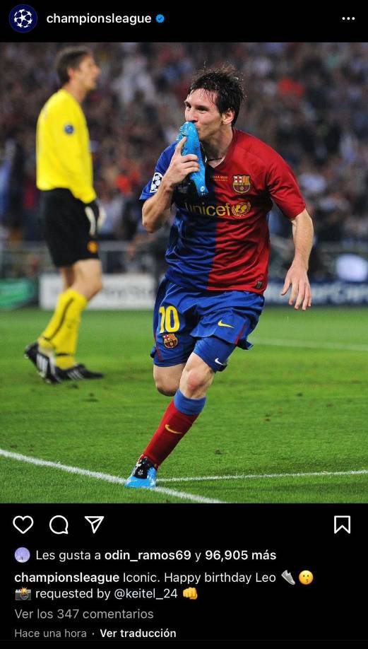 Más mensajes de felicitaciones a Messi llegan por su cumpleaños.