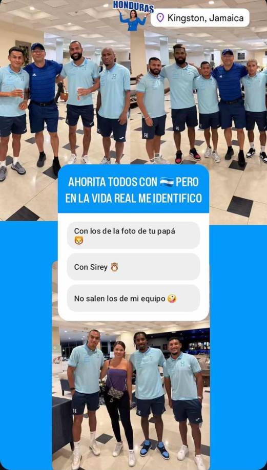 Sire Morán viajó hace unos días hasta Jamaica para ver el partido de la Selección de Honduras contra Jamaica y se tomó fotos con los seleccionados.