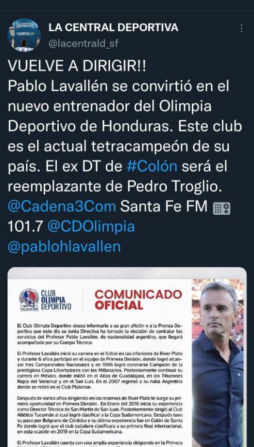 Medios de Argentinos indicaron que Pablo Lavallén vuelve a dirigir.