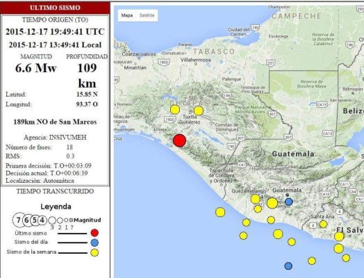 Sismo sacude Honduras, El Salvador, Guatemala y México