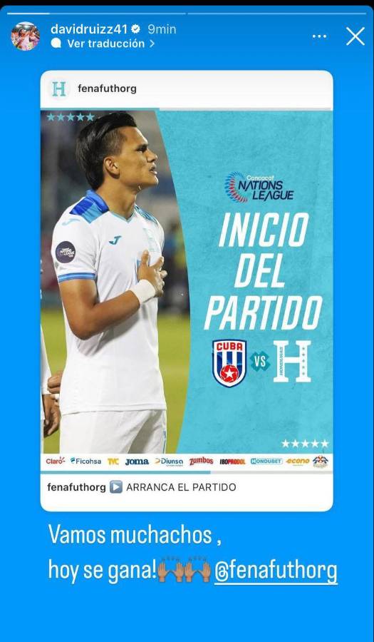 El mensaje de David Ruiz en su cuenta oficial de Instagram.