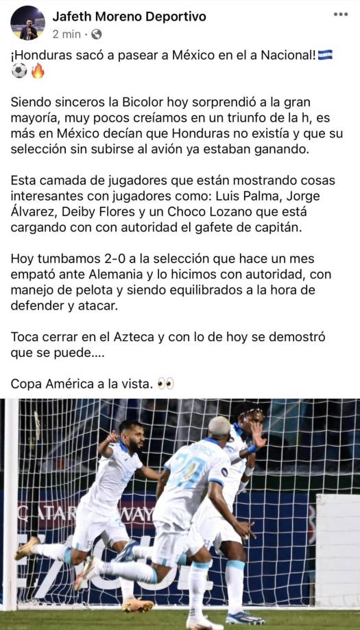 Prensa se rinde ante Honduras y desata locura tras triunfo ante México