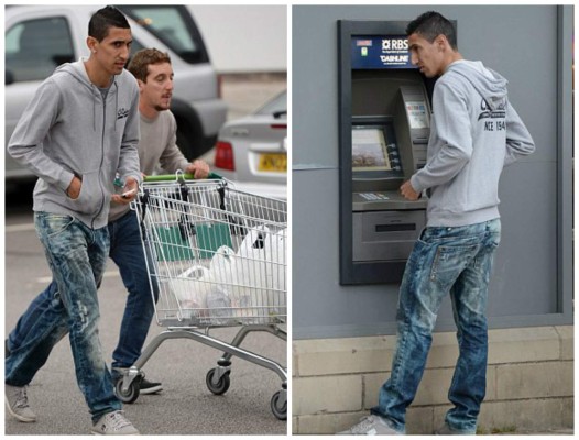 Di María gana unos 300 mil dólares a la semana y saca dinero del cajero