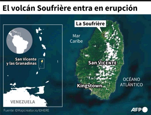 Erupción del volcán La Soufrière provoca cortes de luz y agua en San Vicente