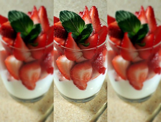 Fresas con salsa de queso