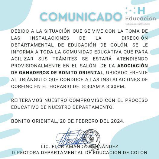 Por toma de sede en Trujillo, Educación se traslada a Bonito Oriental