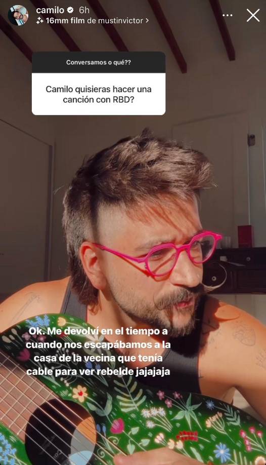 ”Me devolví en el tiempo a cuando nos escapabamos a la casa de la vecina que tenía cable para ver Rebelde”, dijo Camilo entre risas. 