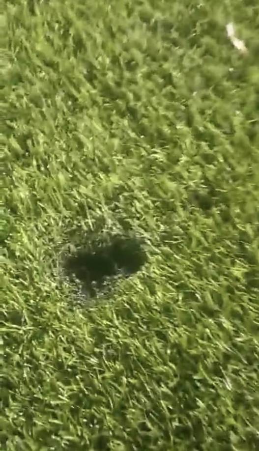 Luego del partido, se viralizaron las imágenes de las consecuencias al nuevo césped del Estadio Nacional Chelato Uclés.