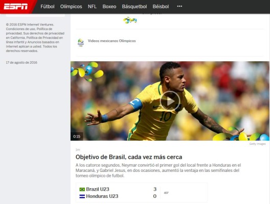 'Brasil da baile a Honduras' titula prensa mexicana