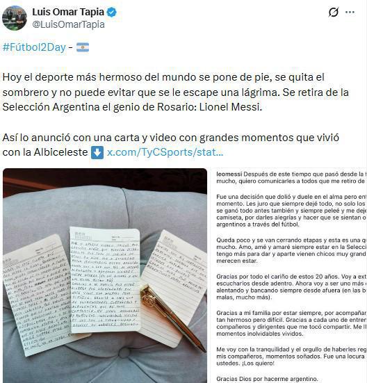 Revuelo tras retiro de Messi de la Selección: Infantino reacciona y deja mensaje