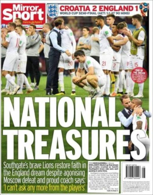 Portada de Mirror Sport: 'Tesoro Nacional'.