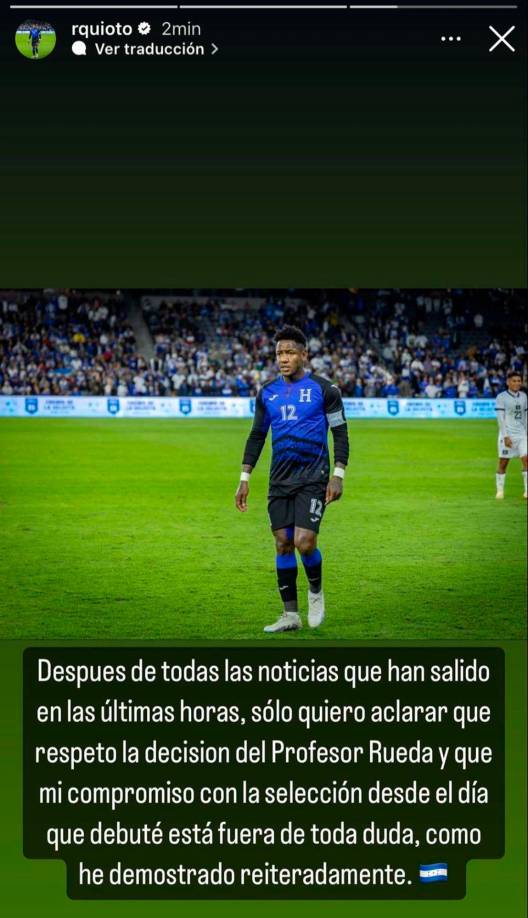 ”Después de todas las noticias que han salido en las últimas horas, solo quiero aclarar que respeto la decisión del Profesor Rueda y que mi compromiso con la Selección desde el día que debuté está fuera de toda duda, como he demostrado reiteradamente”, fue el texto subió el extremo de 31 años a su story. 
