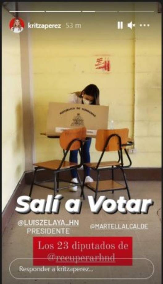 La hermosa presentadora animó a los hondureños a salir de sus casas y elegir a sus próximos gobernantes.