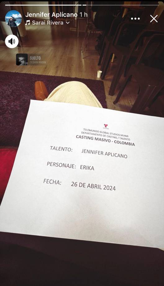 Asimismo compartió esta fotografía donde muestra su libreto, en el que se observa su nombre y el nombre del personaje que estaría interpretando. 