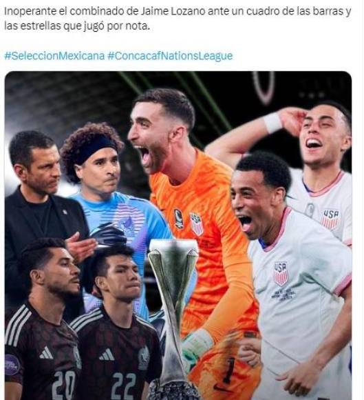 “Estados Unidos reina en la Concacaf”, tituló Azteca Deportes. “Inoperante el combinado de Jaime Lozano ante un cuadro de las barras y las estrellas que jugó por nota”.