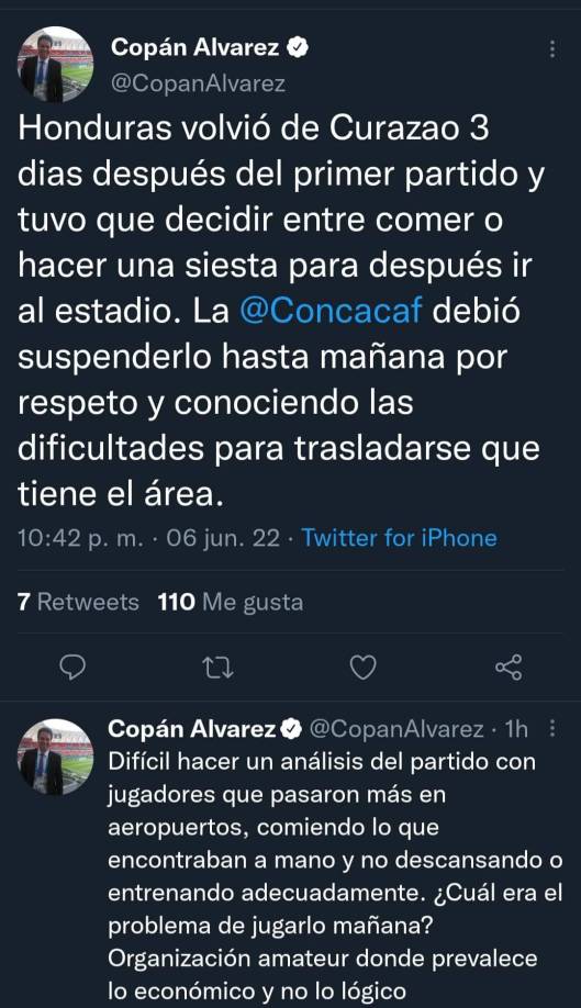 El reconocido periodista Copán Álvarez indicó que la Concacaf debió de haber suspendido el partido.