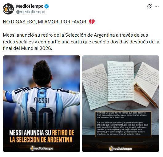 Revuelo tras retiro de Messi de la Selección: Infantino reacciona y deja mensaje