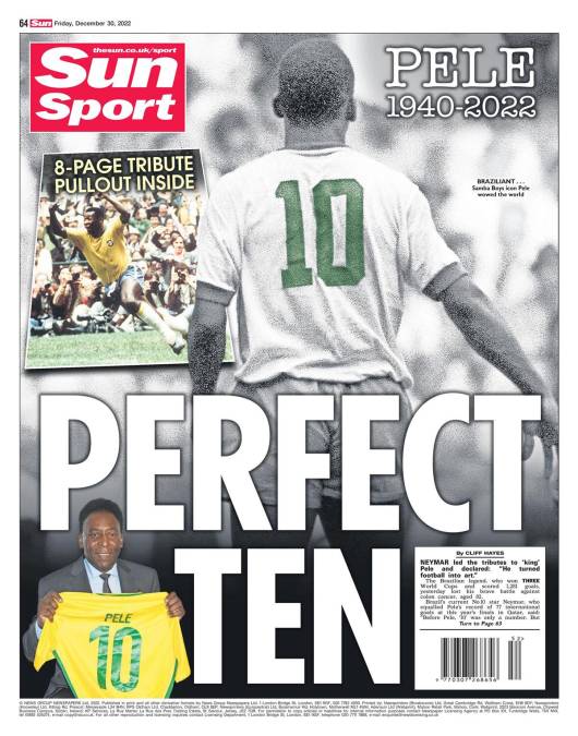 La contraportada de Sun Sport (Inglaterra) - “10 perfecto”.
