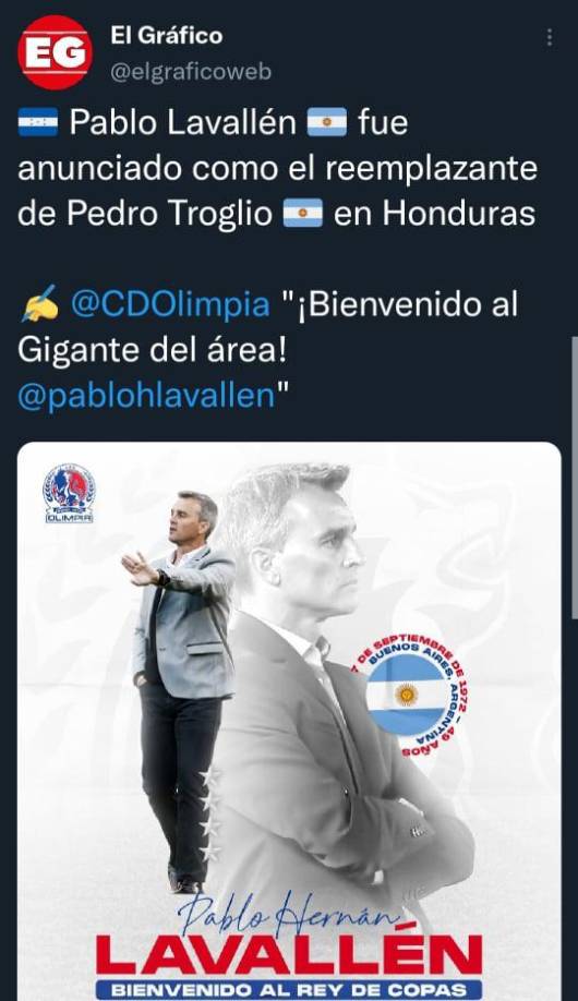 Diversos medios de Argentino han informado sobre el nombrado de Pablo Lavallén.