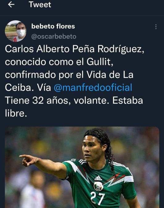 El periodista hondureño “Bebeto” Flores y su mensaje sobre la llegada de Carlos Peña al fútbol catracho.