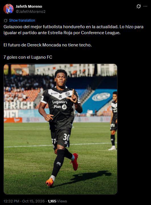 Revuelo por Dereck Moncada tras su golazo en Conference: esto dicen del hondureño