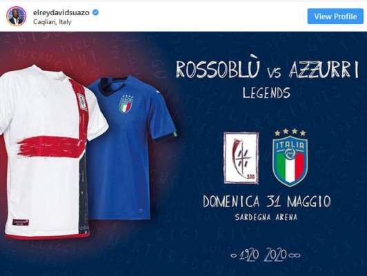 David Suazo volverá a jugar con el Cagliari por los 100 años del club