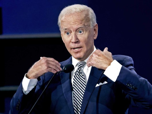 CLEVELAND, OHIO - SEPTEMBER 29: Democratic presidential nominee Joe Biden participates in the first presidential debate against U.S. President Donald Trump at the Health Education Campus of Case Western Reserve University on September 29, 2020 in Cleveland, Ohio. This is the first of three planned debates between the two candidates in the lead up to the election on November 3. Scott Olson/Getty Images/AFP