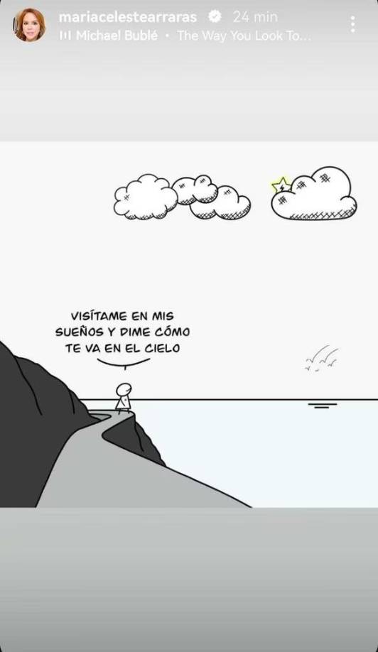 “Visítame en mis sueños y dime cómo te va en el cielo”, decía en una imagen que la periodista boricua publicó en sus historias de Instagram.