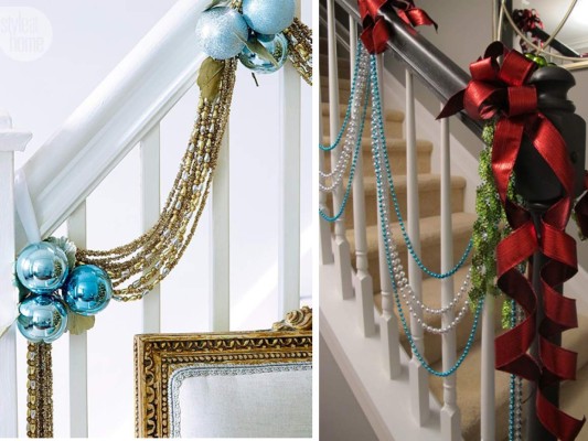 Escaleras con toque navideño