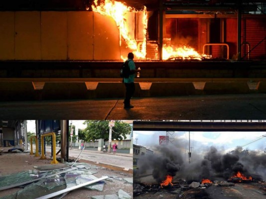 Caos y destrucción generan protestas en Tegucigalpa
