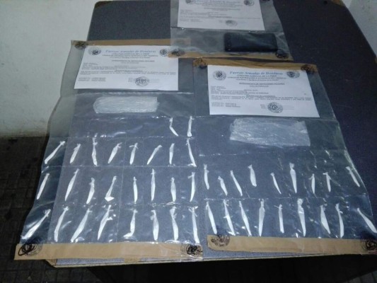 Caen dos personas con 44 puntas de cocaína en Tegucigalpa