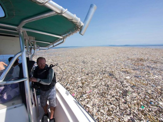 Playas de Roatán y Omoa están atestadas de basura de Guatemala