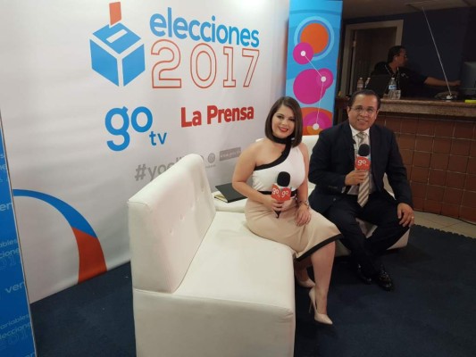 Dagoberto Rodríguez con Jacky Redondo en la transmisión de GO TV.