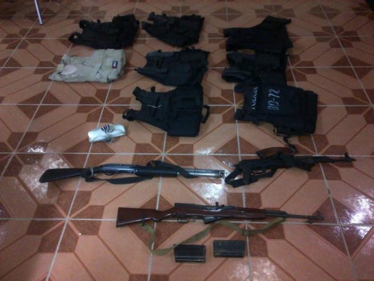 Incautan armas de grueso calibre y chalecos en Comayagüela