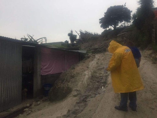Una de las viviendas afectadas por las fuertes lluvias en Santa Rosa de Copán.
