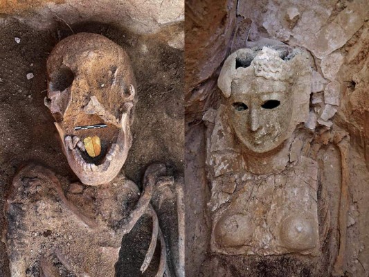 Misión arqueológica descubre momias con lenguas de oro en Egipto