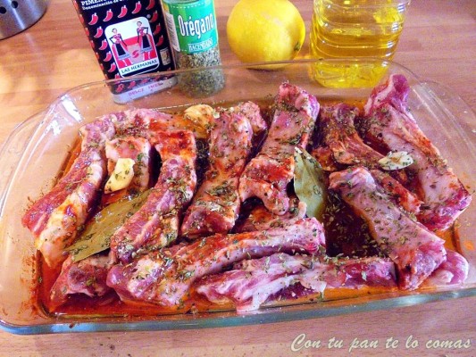 Costillas con tomillo y orégano