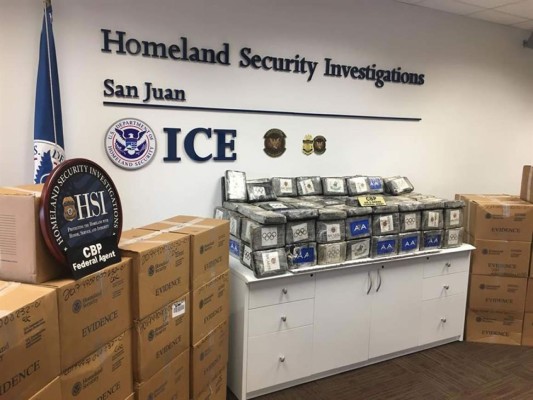 Puerto Rico: Decomisan 827 kilos de cocaína valorados en 21.8 millones