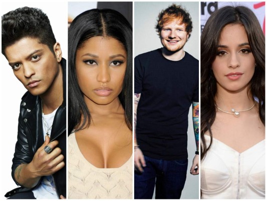 Bruno Mars, Camila Cabello y Ed Sheeran actuarán en los premios Billboard