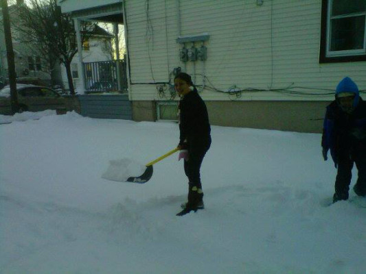 Fotos de hondureños afectados por la tormenta de nieve en EUA