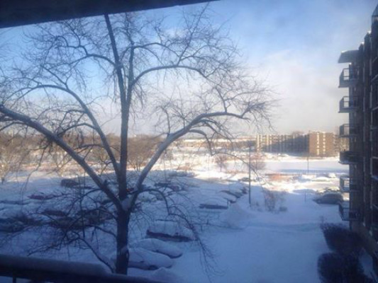 Fotos de hondureños afectados por la tormenta de nieve en EUA