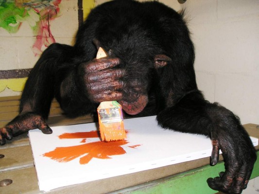 'Bubbles”, el simio con dotes artísticos