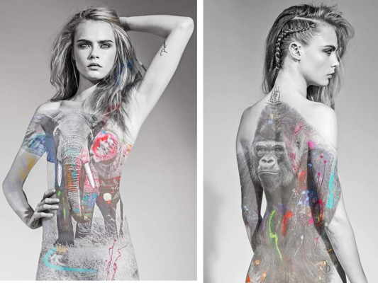 Cara Delevingne se desnuda por los animales