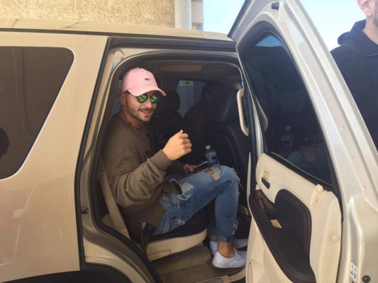 Maluma a su llegada a Honduras.