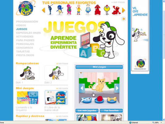 Espacio de diversión virtual para los niños