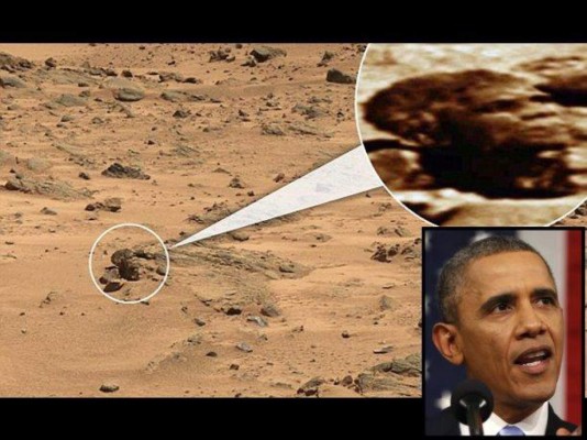 Misterio: encuentran el rostro de Obama en Marte