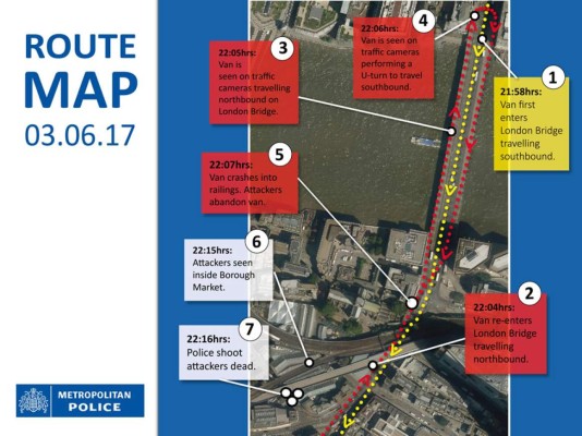 Uno de los terroristas de Londres intentó alquilar un camión horas antes