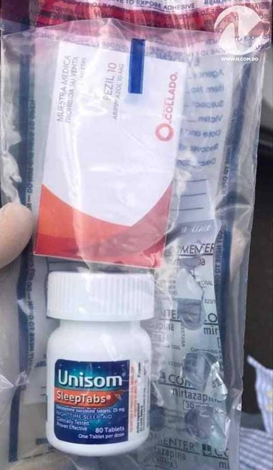 Medicamento encontrado en el auto de Lyda Josefina.