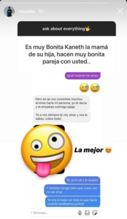 Romell Quioto también reveló en su Instagram una conversación con Kathleen Almendárez en la que se muestra arrepentido por sus errores.