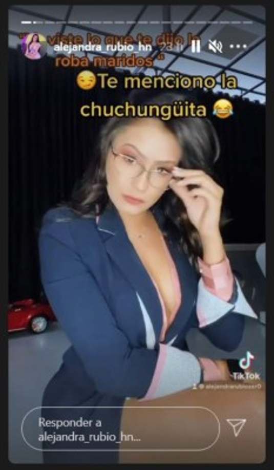 Luego de esto, Alejandra compartió una storie en la que no menciona a Milagro, pero muchos de sus seguidores aseguran que podría tratarse de una indirecta para la presentadora de HCH. “Viste lo que te dijo la roba maridos... Te mencionó la chuchungüita', se puede leer en el video que compartió Rubio.<br/>